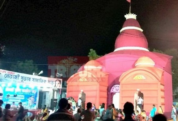 Udaipur pandal's decoration represents 'Temple-Heritage' of Rangamati 